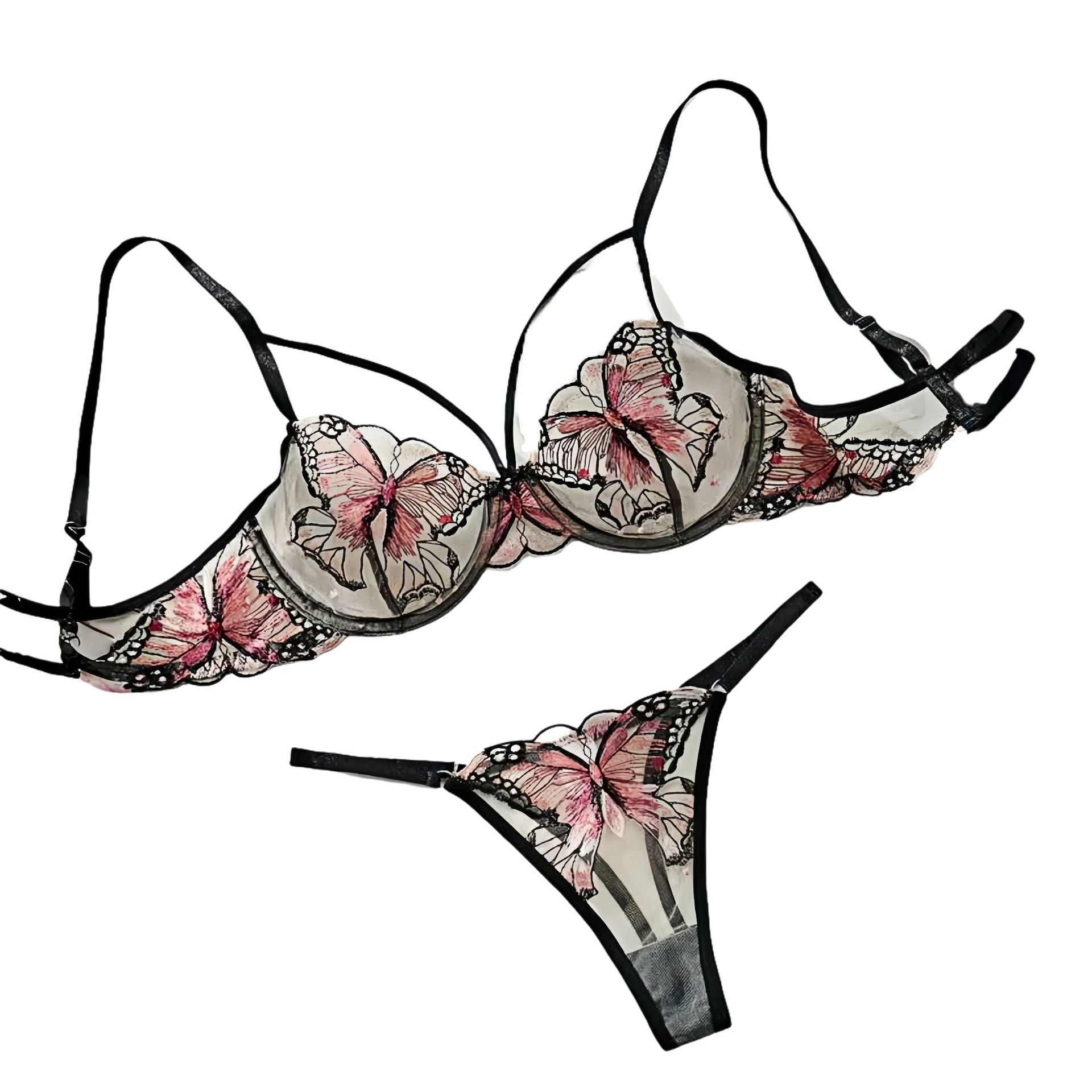 Butterfly Embroidery Lace Lingerie Set - product image 4